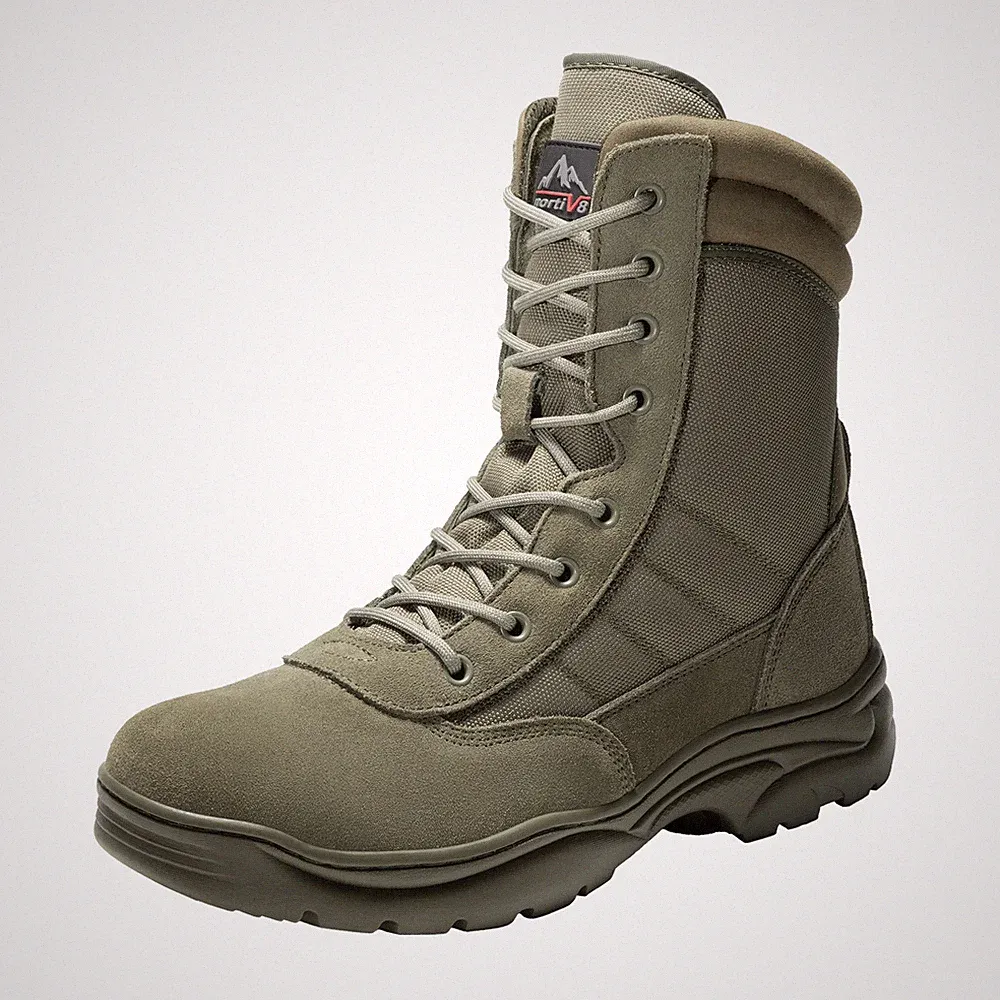 NORTIV 8 Men's Outdoor Military Hiking Boots Side Zipper Combat Tactical Shoes
